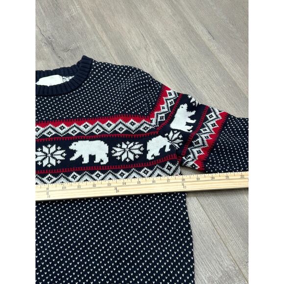 Aspen Men's Blue Geometric Polar Bears Long Sleeve Pullover Sweaters Size Small - Picture 6 of 7